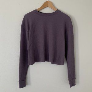 WILD FABLE | Purple Long Sleeve Waffle Knit Crop Top